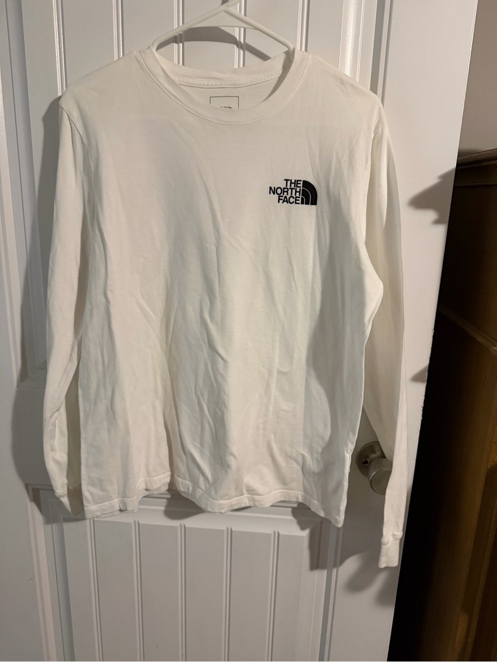 The North Face Men's Long-Sleeve Tee - White with Black Logo